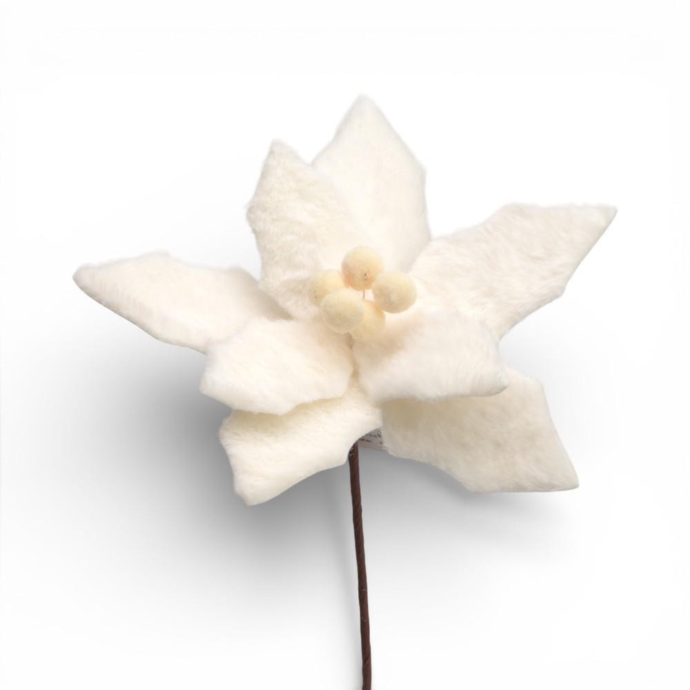 POINSETTIA CREMA FLOCCATO D.21X32CM.